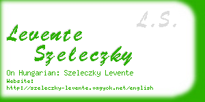 levente szeleczky business card